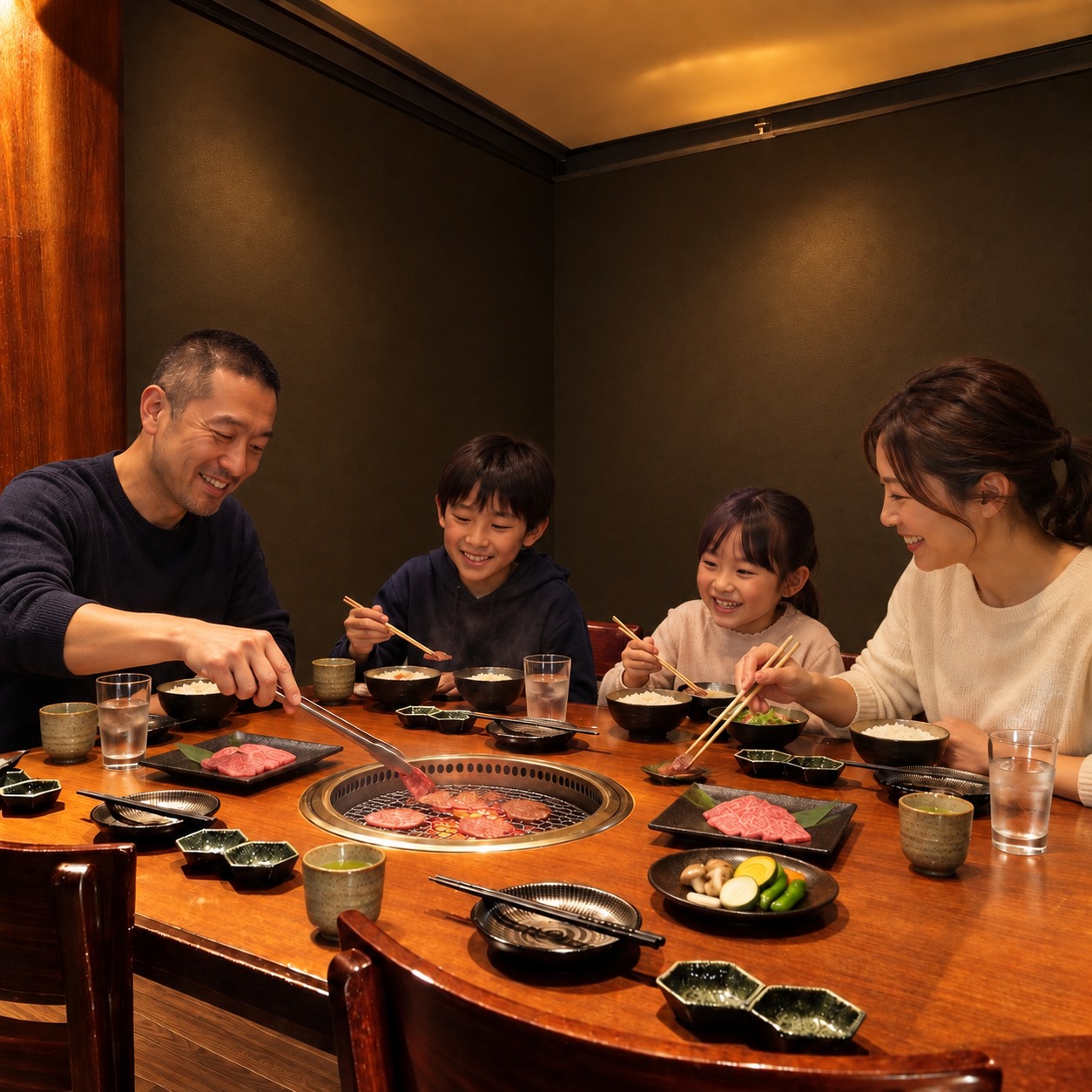 ご家族で焼肉を楽しむイメージ