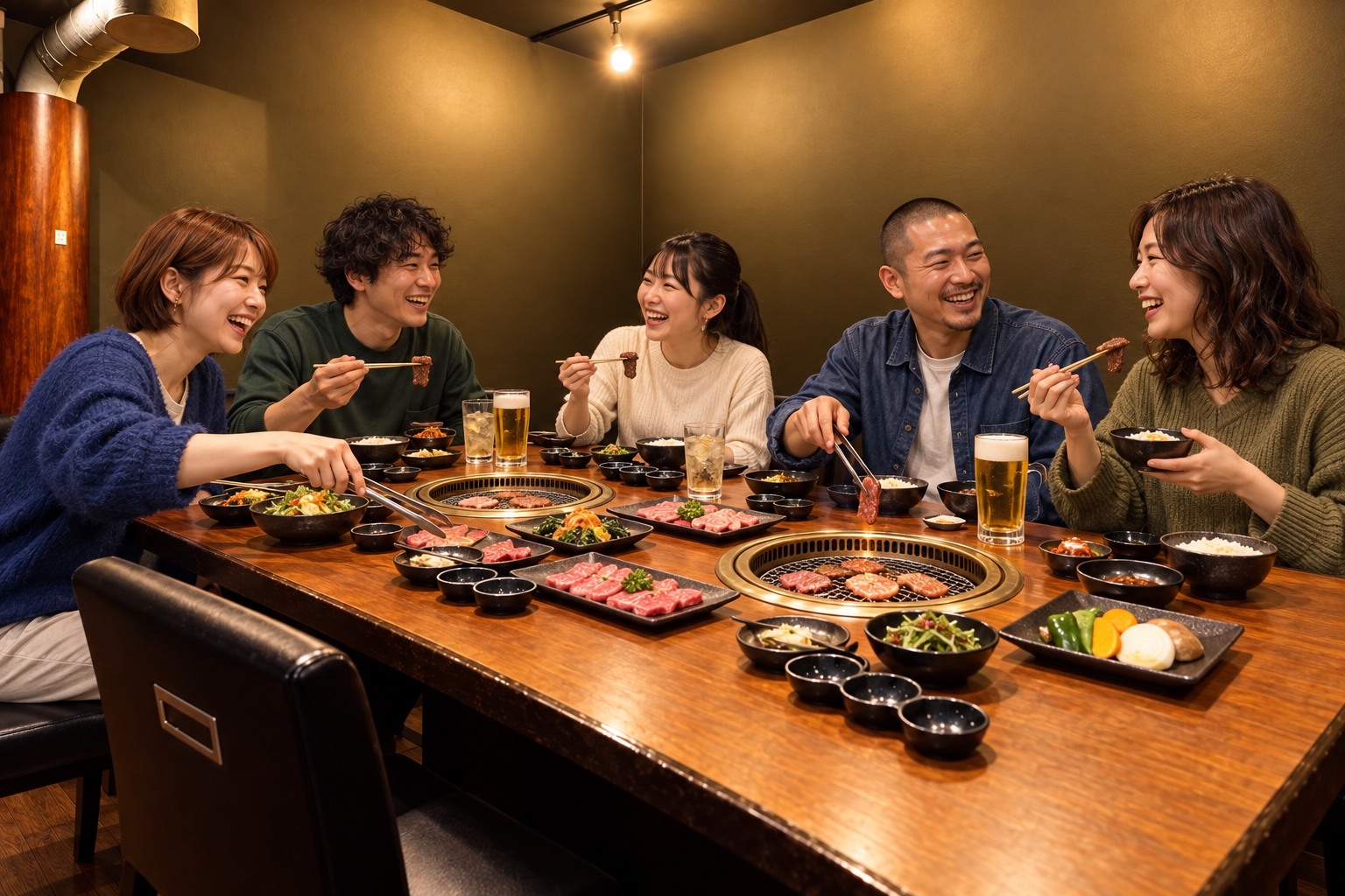 仲間たちと焼肉を楽しむイメージ